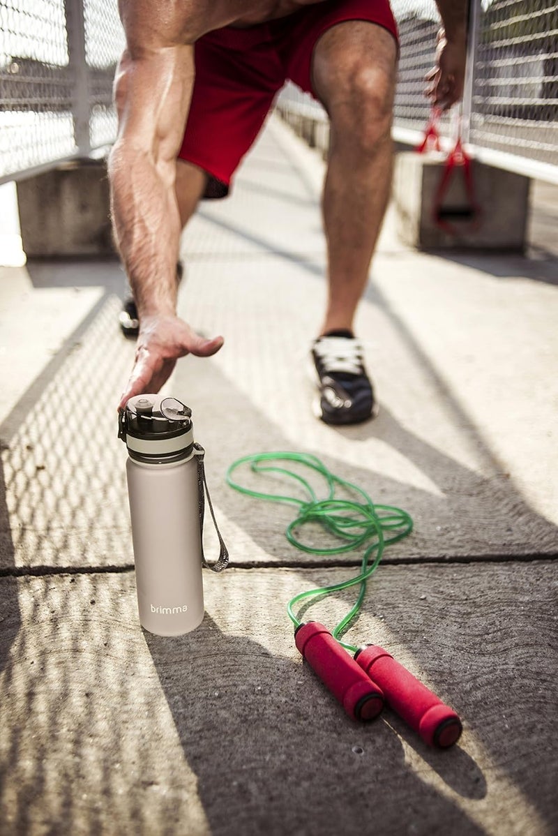 Brimma Premium Sports Water Bottle with Leak Proof Flip Top Lid - Eco Friendly & BPA Free Tritan Plastic - Must Have for The Gym, Yoga, Running, Outdoors, Cycling, and Camping - Image 5